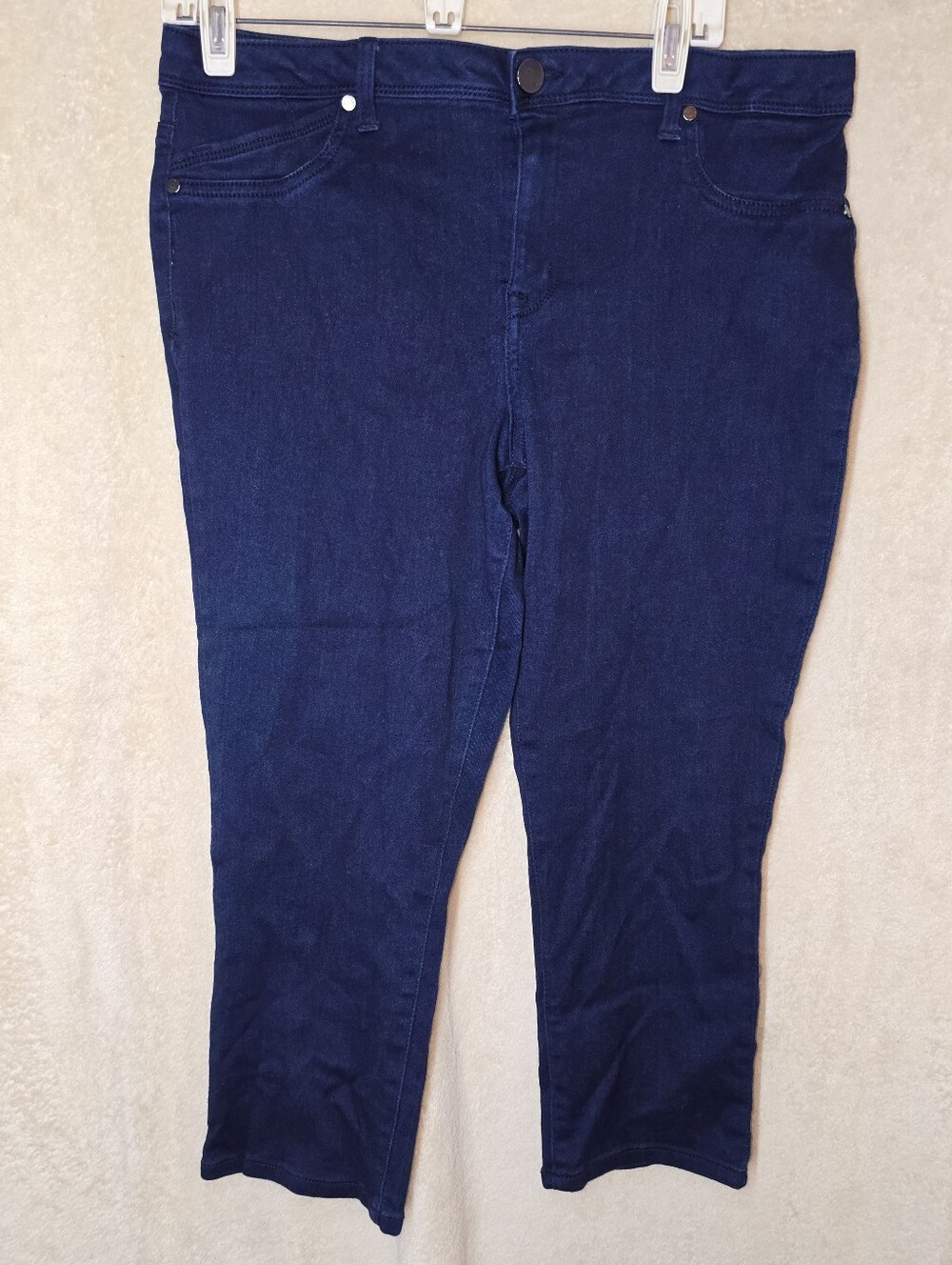 1822 Denim Size 16 Curvy Slim Leg Jeans Dark Wash Indigo Blue